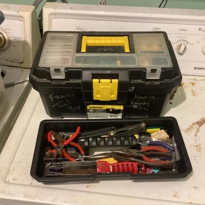 Tool box with pliers screw driver, wrench