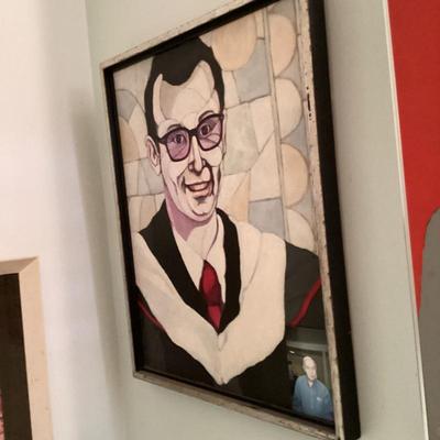 Wall art man wearing academic sash