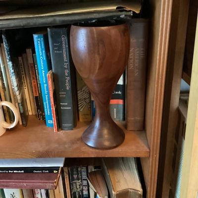 Vintage handcrafted wood wine goblet