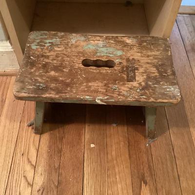 Rustic wood foot stool