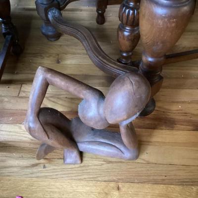 Thinking man wood sculpture