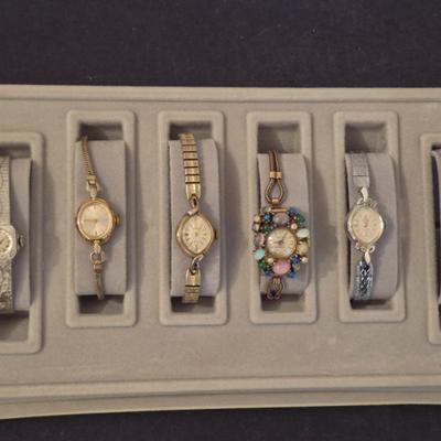 Vintage Watch Display with 6 Watches - Display Included
