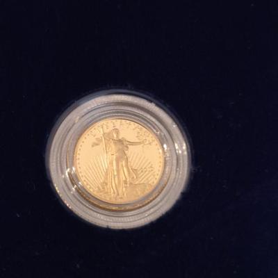 Vintage 2010 US Mint Certified American Eagle 1/10 Ounce Proof Gold Bullion $5 Coin - In Original Box with COA