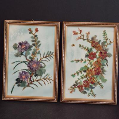 Vintage Pair of Jade Chip Panels - 6½" x 9¾" Each