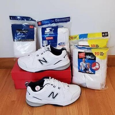 Men's New Balance 608 Size 10.5 Extra Wide and Crew Socks