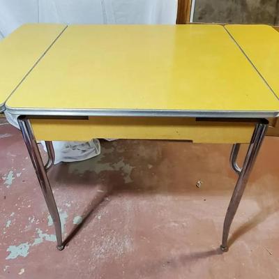 Vintage Yellow Formica Top Table