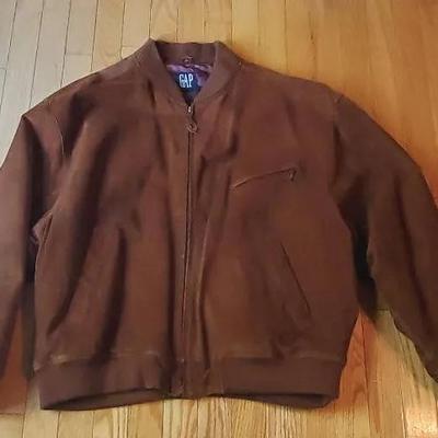 Men's GAP Brown Suede Bomber Jacket Size XL