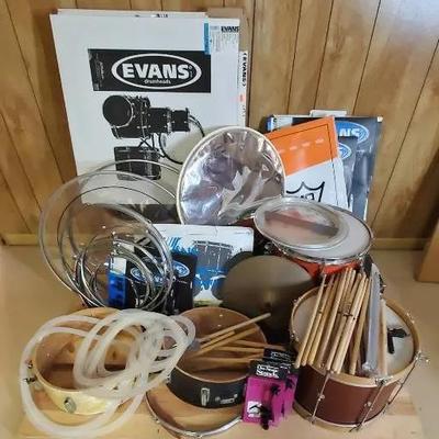 Assorted Drums, Heads and Other Pieces 