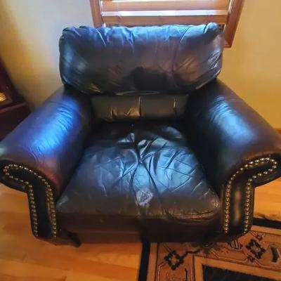 Dark Faux Leather Chair