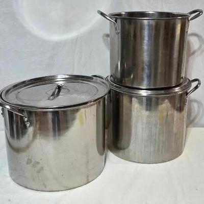 (3) Large Stock Pots