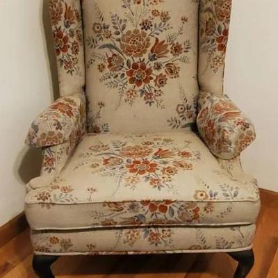 Floral Wing Back Chair