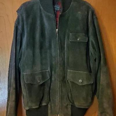 Men's Ralph Lauren Green Suede Bomber Jacket Size XL