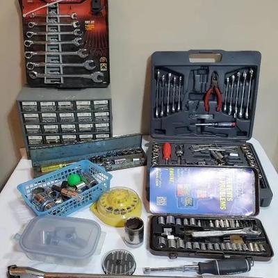 (2) Wrench Sets, (3) Socket Sets and Nuts & Bolts