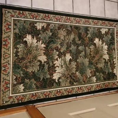 Black W/ Leaves Rug 52" X 32"