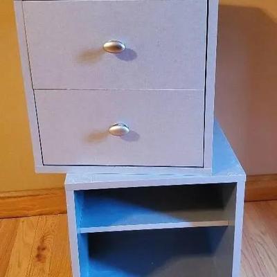 (2) Sauder Furniture Silver Storage Cubes