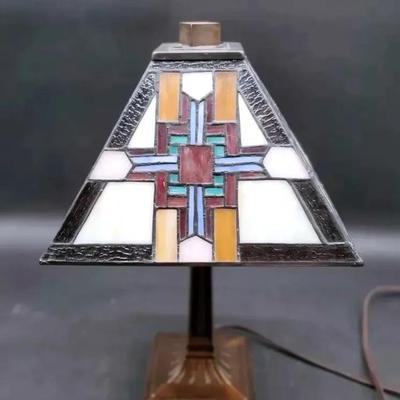 Mission Style Stained Glass Lamp