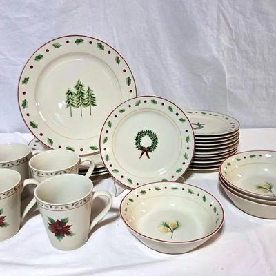 Holiday Stoneware Dinnerware Pieces 