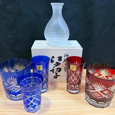 Edo kiriko drinking glasses