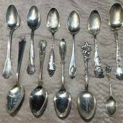 Collectible sterling silver spoons a few other