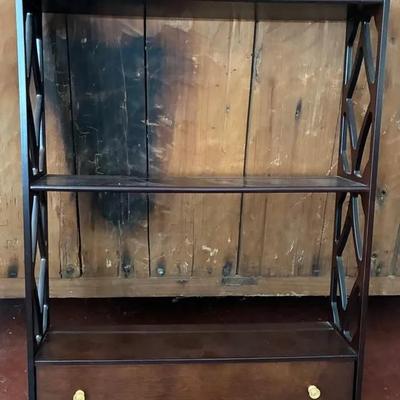 Wood wall shelf with drawer