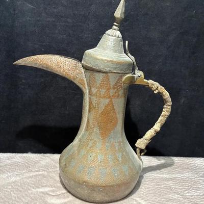 Middle eastern tinned copper coffee pot