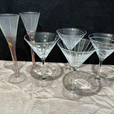 Decorative martini glasses