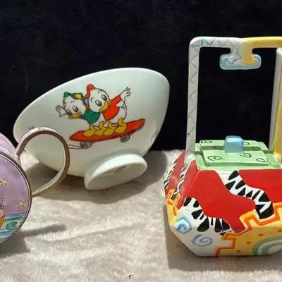 Disney rice bowl and kevin chen enamel teapot box