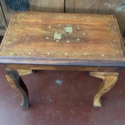 Small brass inlay table