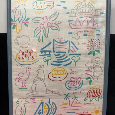 Framed australian tea towel
