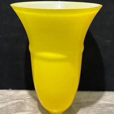 Yellow glass vase