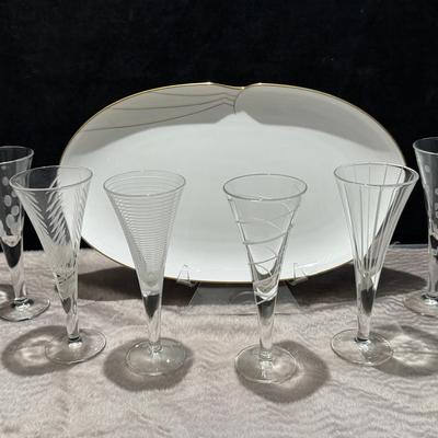 Nina ricci sango maison tray complementing glasses
