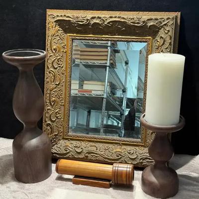 Crate barrel candle holders, john doyle mirror & kaleidoscope