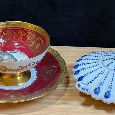 Aynsley teacup saucer with bombay teapot
