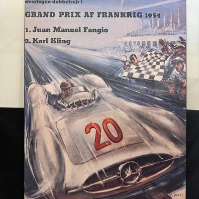 Colorplat print on board mercedes benz 1954 grand prix af frankrig