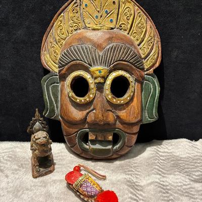 Thai carved wood mask