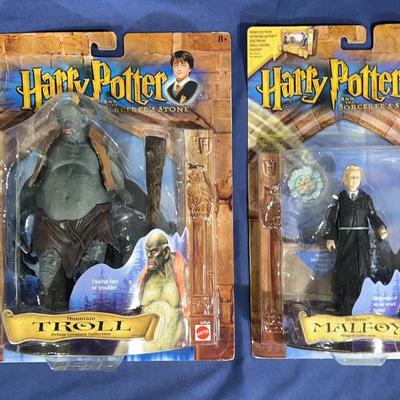 Mattel Harry Potter and the Sorcerer's Stone Mountain Troll and Draco Malfoy action figures 