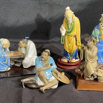 Vintage Chinese Mud Men figurines 