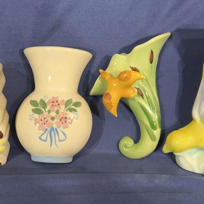 Collection of Vintage Wall Pocket vases
