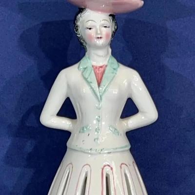 Vintage Porcelain Lady napkin holder