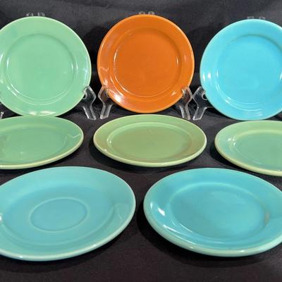 Vintage Bauer Ringware bread plates in various colors