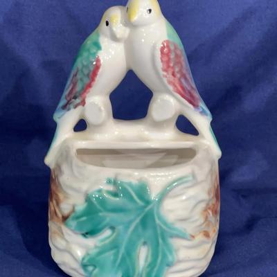 Vintage Morton Pottery “Lovebirds” wall pocket
