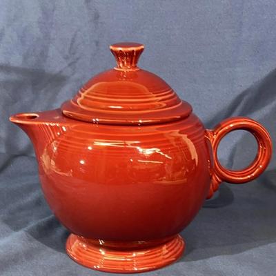 Vintage Fiesta ware teapot in the Cinnabar color