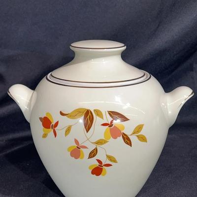 Vintage Hall China Autumn Leaf cookie jar