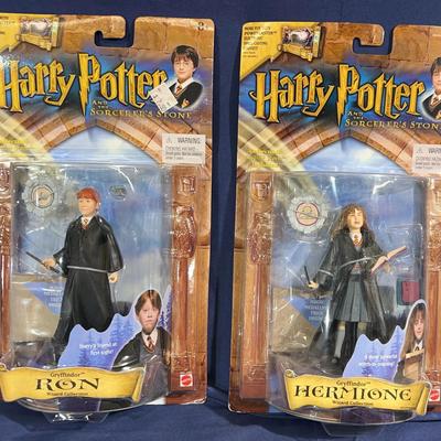 Mattel Ron Weasley and Hermoine Granger action figures from the Mattel Harry Potter and