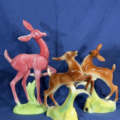 Vintage Cemar Pottery and Stuart B. McCulloch ceramic Deer & Antelope 