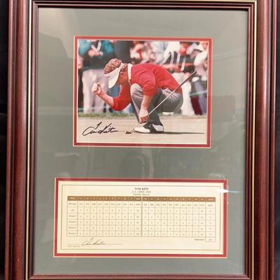 Tom Kite framed, autographed Photo and Scorecard from the 1992 US Open