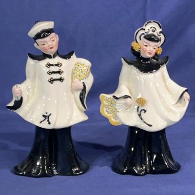 Pair of Vintage Florence Ceramics Asian figurines