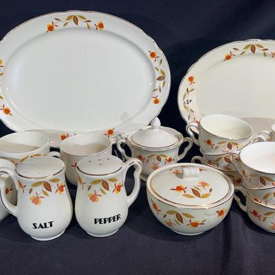 Vintage Hall China assorted Autumn Leaf dinnerware