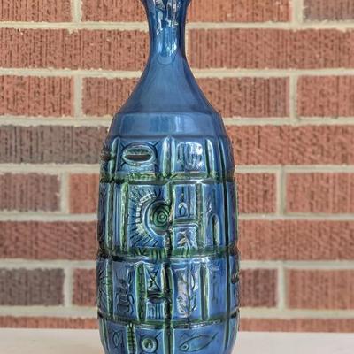 MCM Lava Glazed Hieroglyphics Vase