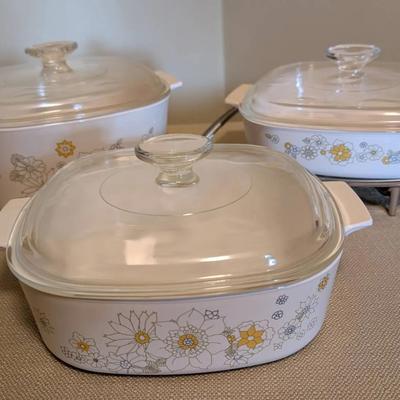 Corningware Floral Bouquet Trio